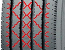 Диагональные насечки на протекторе Tyrex All Steel FR401